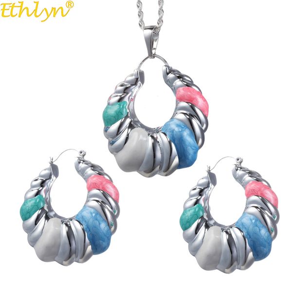

ethlyn classical hoop earrings for women african/congo female/ladies jewelry sets silver color round creativity gift s35