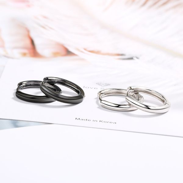 

fashion men black hoop earring round earring for women party silver ear jewelry new oorbellen, Golden;silver