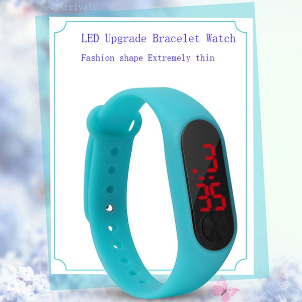 

new fashion children's watches led digital display bracelet watch students silica gel sports wristwatch children clock gifts, Blue