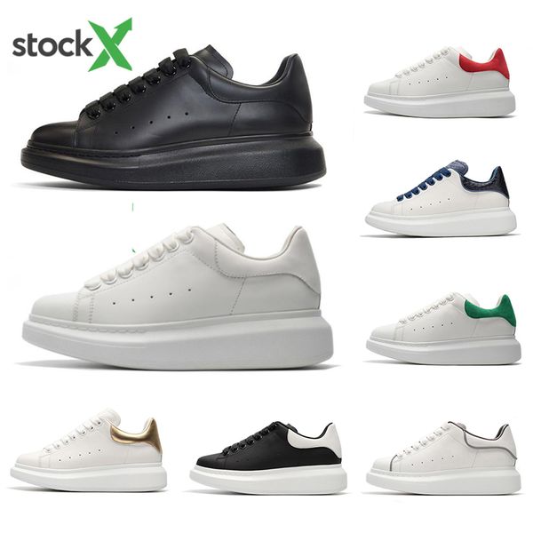 

Stock X Cheap Black white red Luxury Fashion Designer Women Casual Shoe Gold Low Cut Leather Brand Flat designers men womens sports sneakers