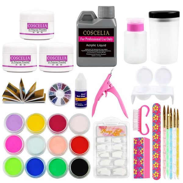 

coscelia acrylic nail tool set acrylic tip cutter glitter rhinestone file brush nail tool set gel beginner