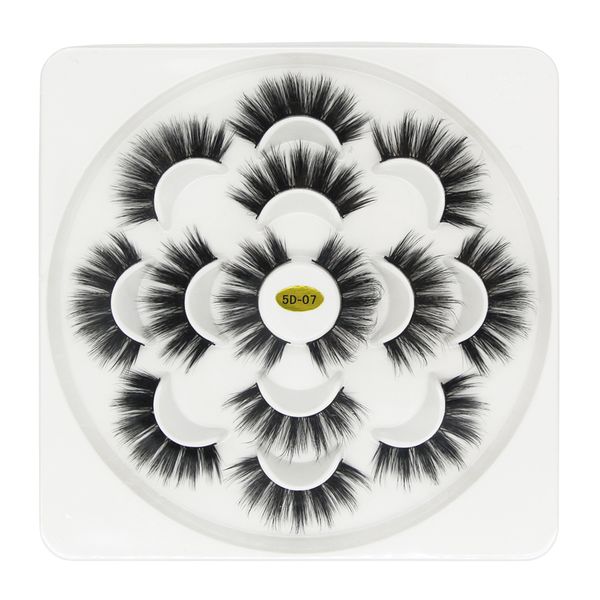 

5D ресницы 7 пар густые натуральные накладные ресницы с цветочной формой чехлы для