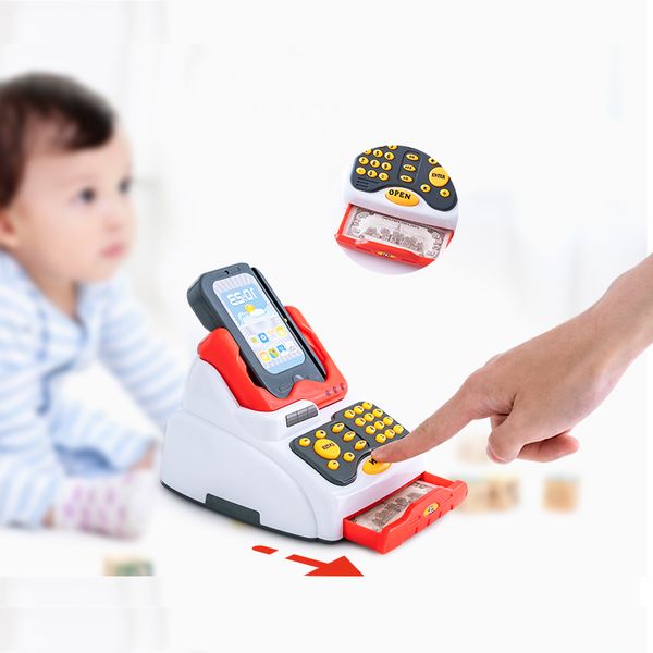 

infant shining kids cash register childrens toy simulation supermarket shopping girl boy swipe card machine sales cash register