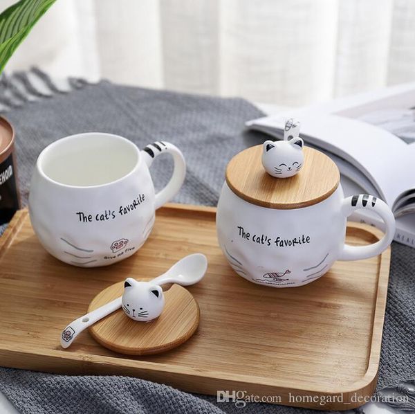 

ceramic cup mug 2018 new cartoon cat cute ceramic coffee cup office household drinking cup mugs