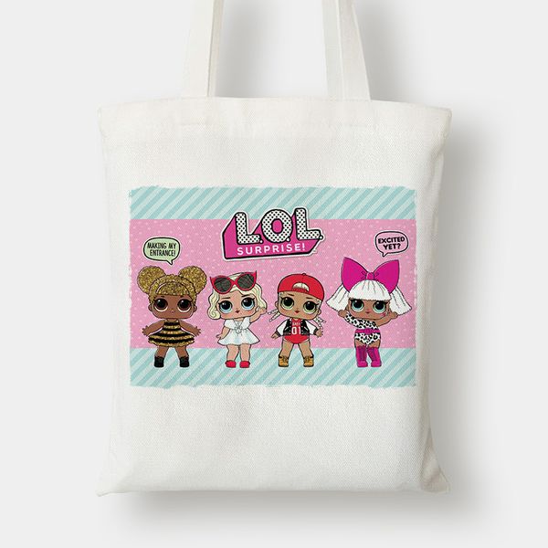 

dhl 18style christmas canvas bag xmas shopping tote cartoon doll printed storage home reusable girl shopping bags women handbag zx0031, Black