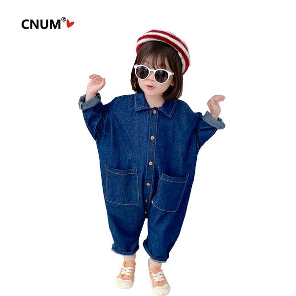 

cnum trendy brand toddler kids baby girl denim overall kid clothing outfits children's costume one pieces clothes dropshipping y200704, Blue