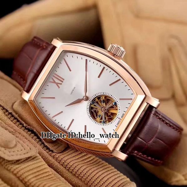 

new malte 30130/000r-9754 30130 white dial rose gold tourbillon automatic mens watch leather strap sport gents watche, Slivery;brown