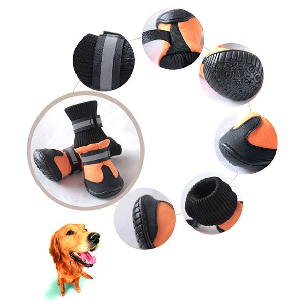 

warm large big dog pu leather sport shoes winter waterproof pet dog puppy martin boots non-slip golden retriever rain shoes