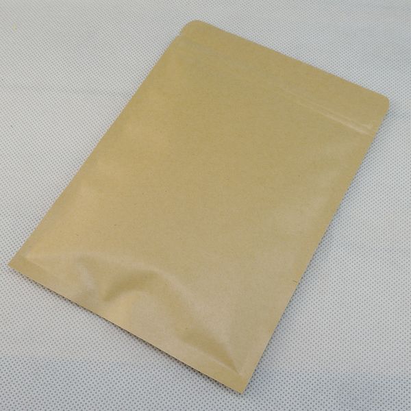 18x26cm 100pcs / Brown Kraft Paper алюминиевой фольги Ziplock мешок, Zip Внутренняя Майларовый Покрытие Крафт бумага мешок еды упаковки, Ириска хранения Sack