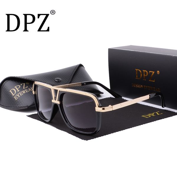 

2018 DPZ Brand Design mannen zonnebril Vrouwen retro steampunk UV400 beschermende brillen Luxe merken met doos