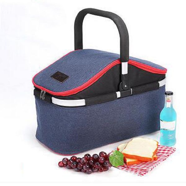 

outdoor camping portable folding picnic backpack camping preservation with lid insulation picnic rucksack