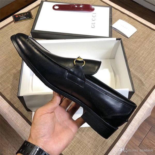 

2020 brands business formal men fashion dress shoes comfortable men's casual leather shoes new luxury italy office loafers yecq3, Black