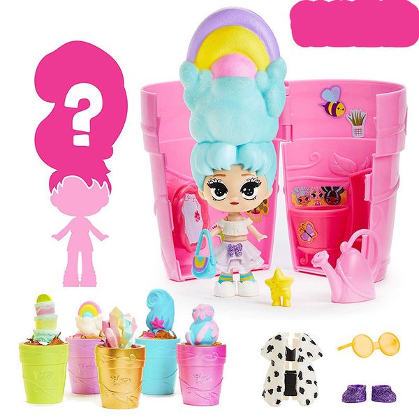 

New flowerpot blind box gift package fa hion urpri e baby toy doll watering will hair magic toy for children girl chri tma gift zx02