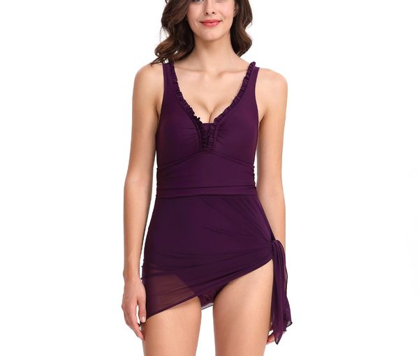 

women's two-pieces swimsuit /swimwear deep v/ lace/ breathable, Black;white