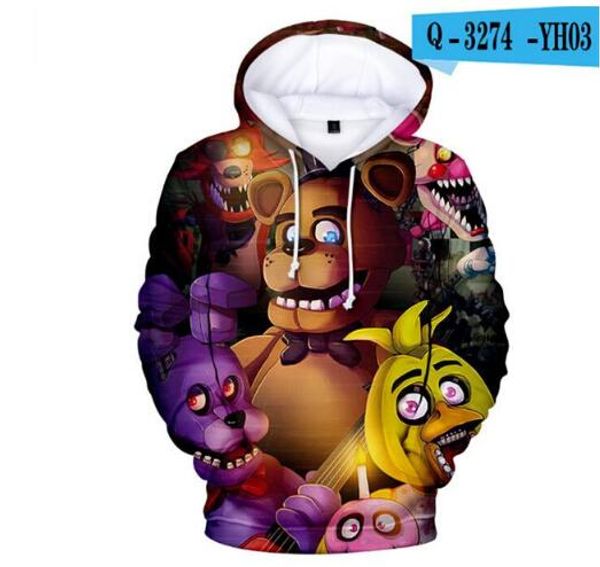 Herbst 3D-Druck Five Nights At Freddys Sweatshirt für Jungen Mädchen Hoodies FNAF Babykostüm für Teenager Sport Langarm-T-Shirts2305673