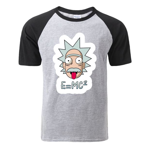 

rick and morty funny t shirt geek style einstein tshirt letter e=mc2 printed casual cotton short sleeve t-shirt, White;black