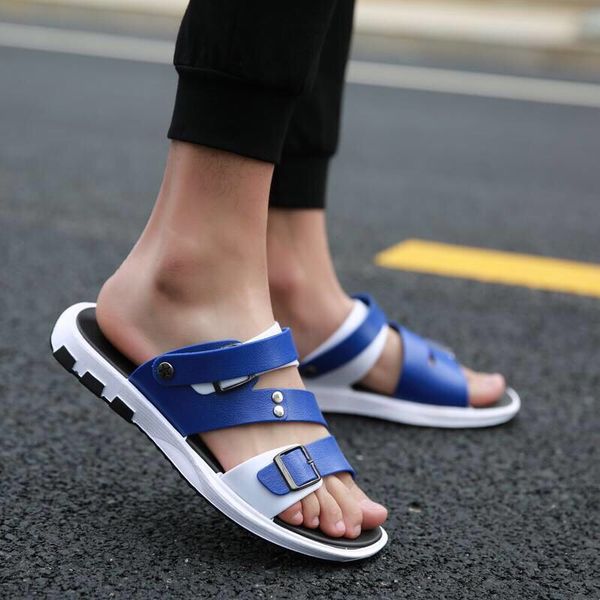 

sandal men 2019 new summer trend beach shoes soft bottom casual breathable dual use anti-slip cool slippers men, Black