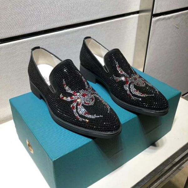 

fashion men designer sneakers open shoes with casual shoes with box dress shoes size 38-44 for sale, Black