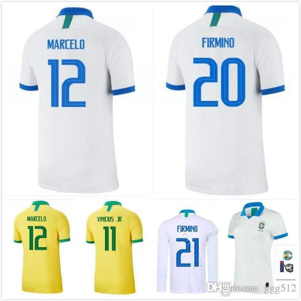 

2019 бразилия футбольные майки марсело 19 20 коутиньо джерси фирмино с длинным рукавом футбольная рубашка мужская бразилия g. jesus футбол д, Black;yellow