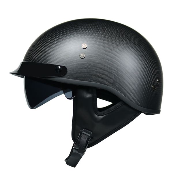 

retro helmets with inner sun visor vintage half face motorcycle helmet casco casque moto carbon fibre helmet