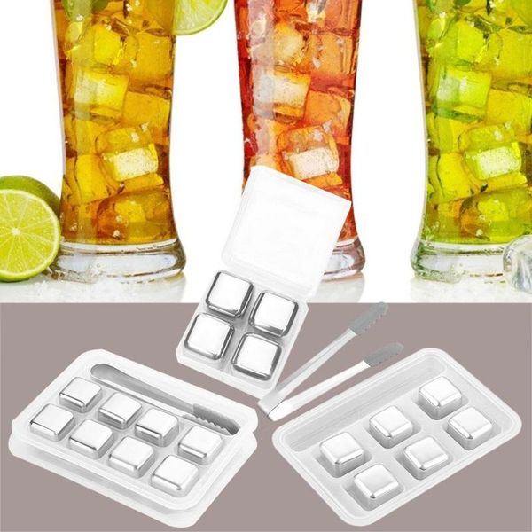 

stainless steel ice cubes reusable whiskey ice cube for whiskey wine beer cooler bar ktv supplies keep drink cold longer
