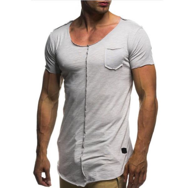 

прибытие мужчины тонкий fit o-образным вырезом t рубашка с коротким рукавом сплайсированные ребер футболочку 2018 новые летние случайные вер, White;black