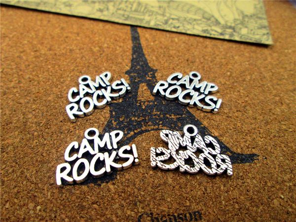 

75pcs-- 13*21mm antique silver plated fashion letters camp rocks charm diy charms pendants, Bronze;silver