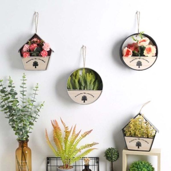

flower wall holder dry flowers hanging artificial flower metal pot home l ornaments wedding decoration new