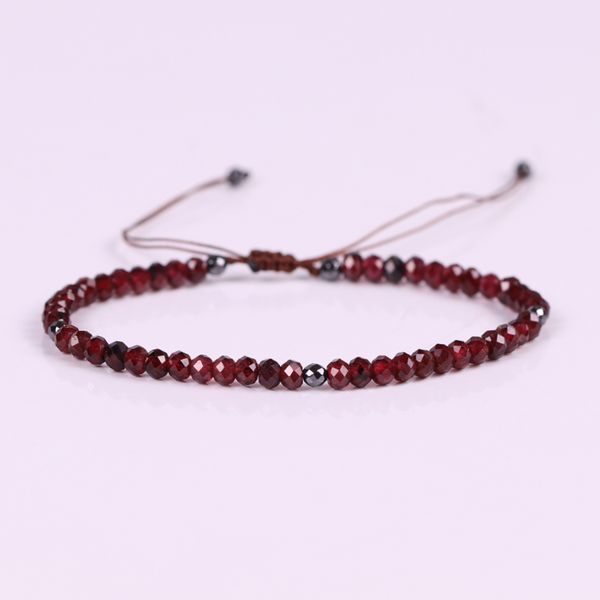 

natural red stone bracelets vintage crystal measly beaded braided cuff bracelet reiki blood circulation handmade women jewelry, Black