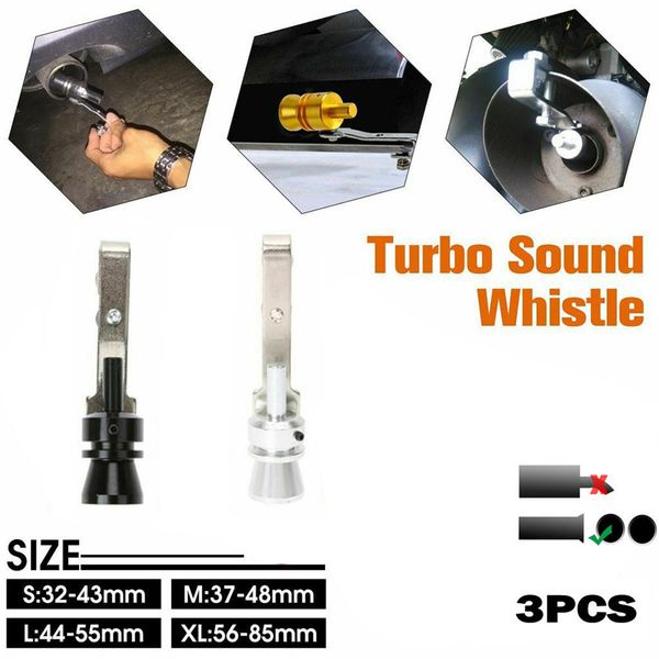 

exhaust pipe oversized roar maker car auto exhaust pipe loud whistle sound maker fashion accessories black sliver l