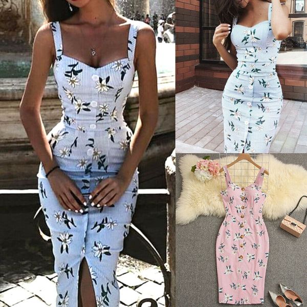 

irregular strap summer dress women leap printed long maxi dresses button decor split vestidos beach boho dress femme, Black;gray