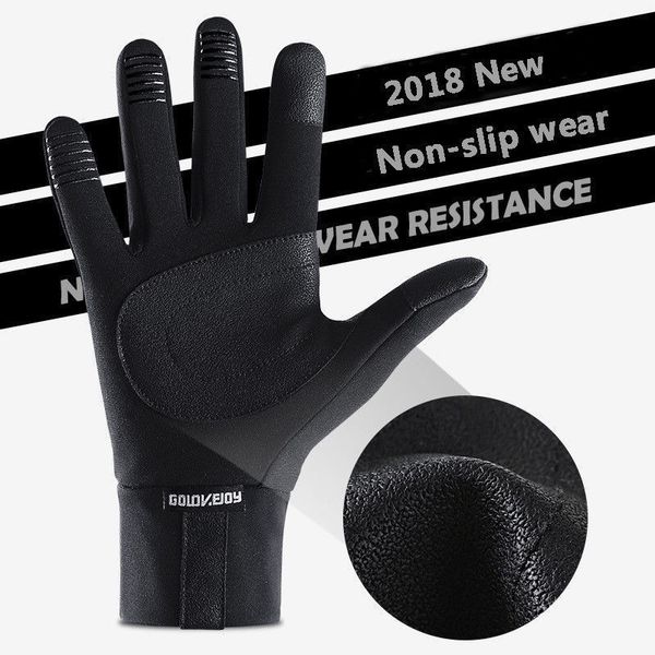 

1 pair gloves waterproof windproof anti-slip warm pu for outdoor sport cycling winter c55k sale