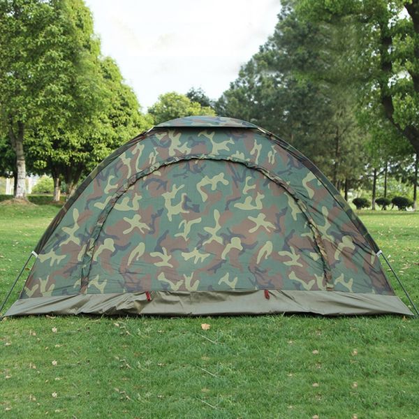 

new 2019 1-4 person portable camping camouflage tent hiking hunting recreation couple breathable sun shade ultraviolet-proof