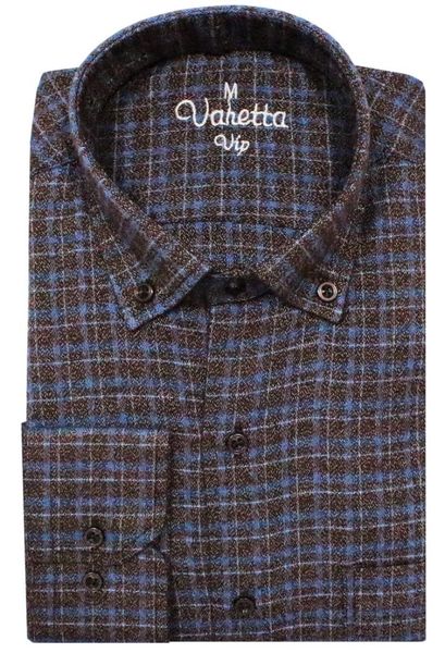 

varetta-wide cut brown winter shirt, White;black