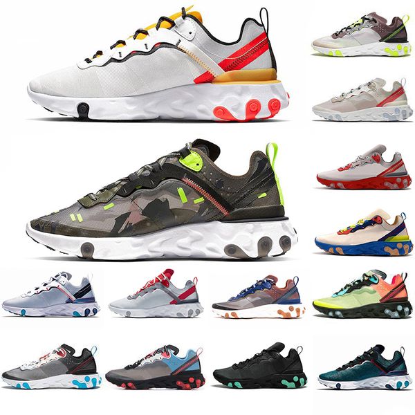 

2020 new tour yellow camo react element 55 87 men women running hoe day and night ail og e men trainer de igner neaker