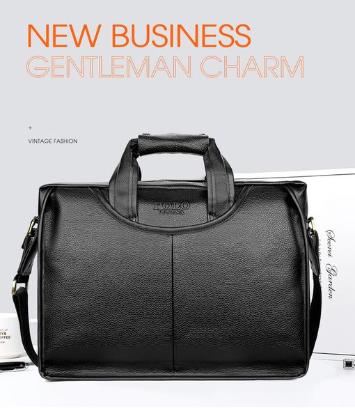 

polo classic design large size leather briefcases men casual business man bag office briefcase bags lapbag maletin