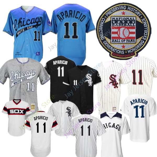 

Chicago 11 Luis Aparicio Jersey White Sox Jerseys Hall Of Fame Cooperstown Cool Base Flexbase Home Away Men Women Youth