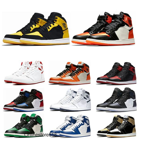 

1s mens basketball shoes pine green court purple chicago og 1 game royal blue backboard sports sneaker designer trainers size 7-13