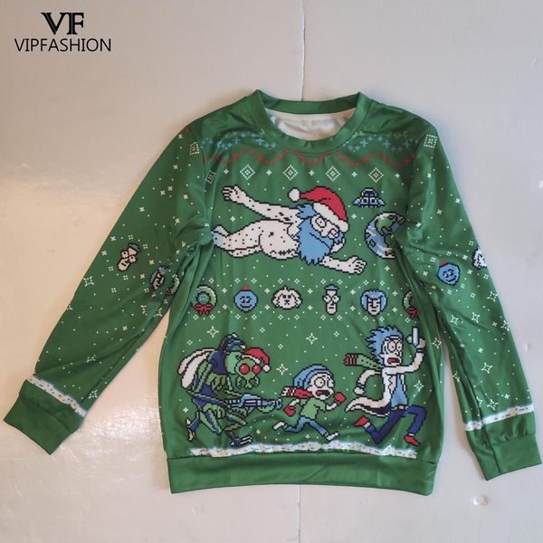 

vip fashion 2019 christmas printed hoodies o-neck fashion design sweatshirts, Black