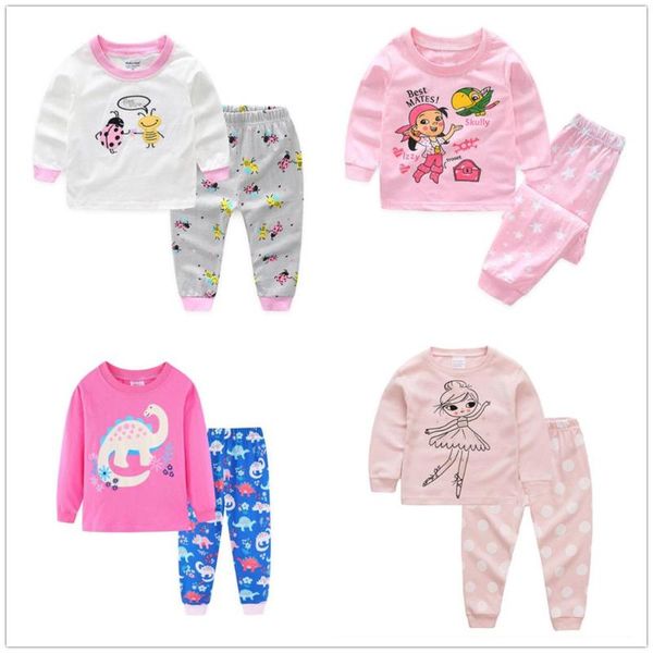 

new kids pajamas set children super warm cotton clothing suit baby girls boys bee pyjamas t-shirt + pants 2pcs set 2-7y, Blue;red