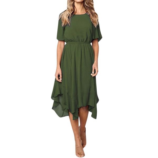 

new dresses 2019 women summer jurken hippie party loose belt green ladies dress vintage elegant sundress vestido, Black;gray