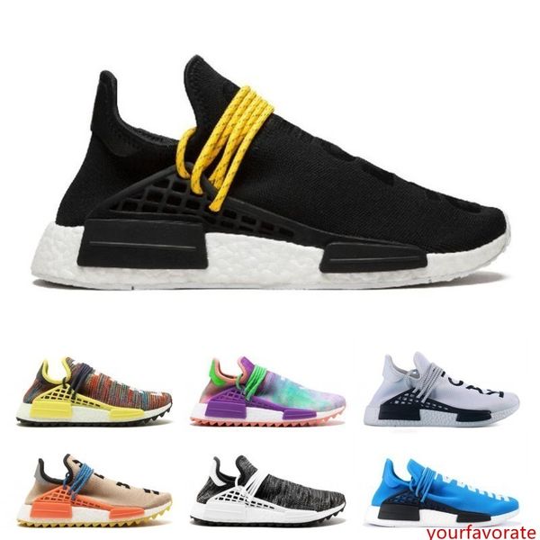 

human race man running shoes for pharrell williams equality cream holi core blank canvas sun glow yellow men sports designer sneakers
