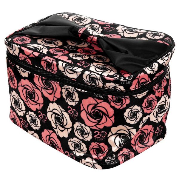 

toiletry cosmetic storage large travel makeup bag with sweet bow handle and mirror,flower