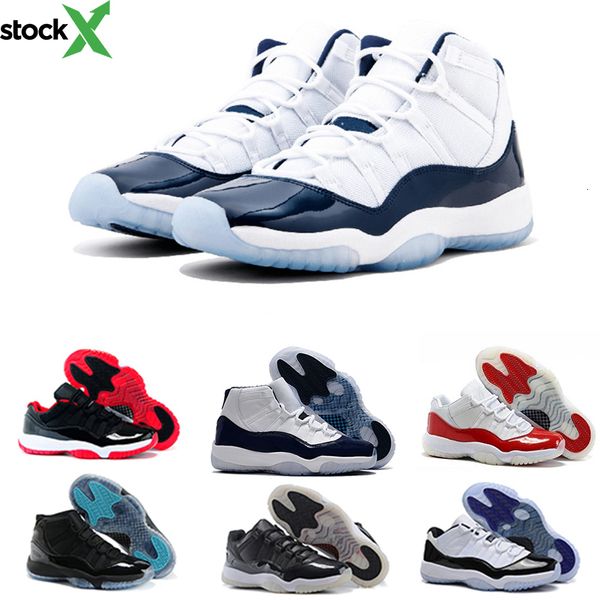 

11s sneaker prom night gym red chicago midnight navy unc space jam 45 23 men basketball shoes sports, Black