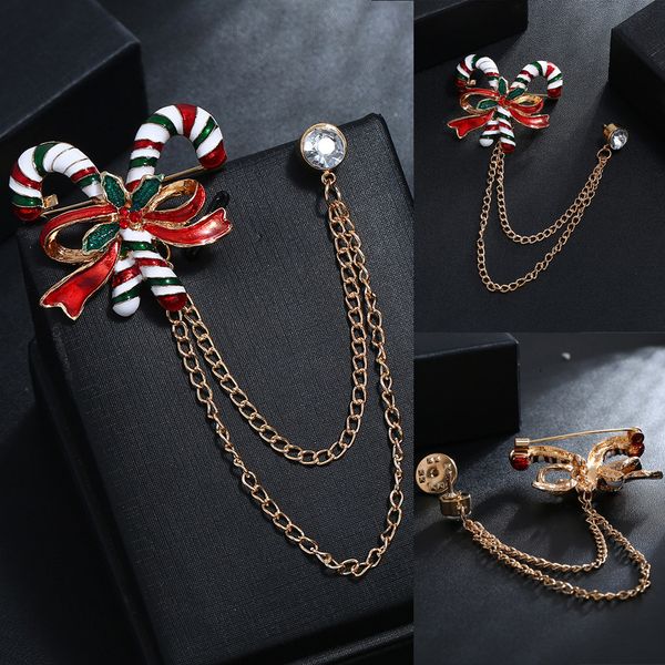 

gofuly christmas fashion christmas crutch crutch jewelry gifts brooch crystal brooch for women fashion pins scarf clip, Gray