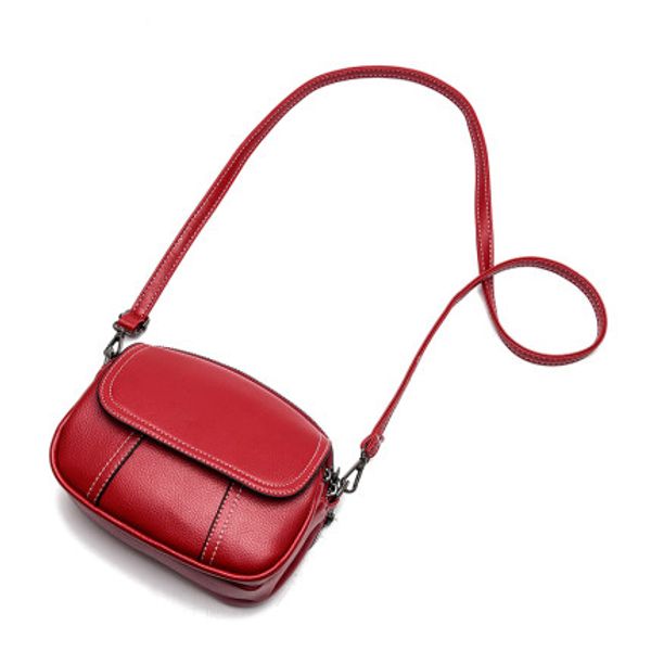 

2020 new fashion fashion retro simple versatile small round bag single shoulder messenger soft leather women's bag