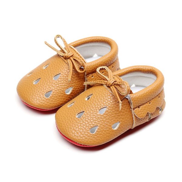 

летняя мода полый лук девочка мокасины кожаные туфли милый лепесток сторона кружева мягкая подошва обуви малыш новорожденный первые ходунки, Black;red