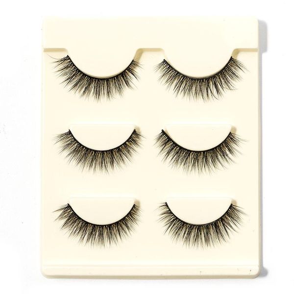 

3 pairs natural false eyelashes fake lashes makeup 3d faux mink extension natural eyelashes wispy makeup beauty extension tools