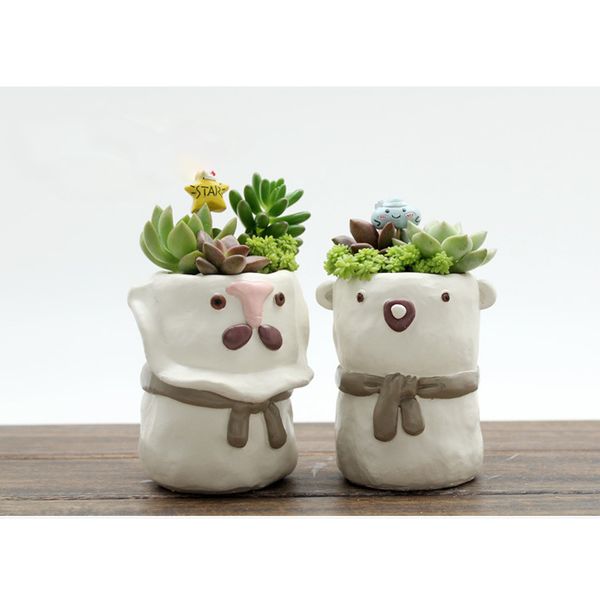 

set of 2 pieces flowerpot resin flower pot planter garden succulent plant decor