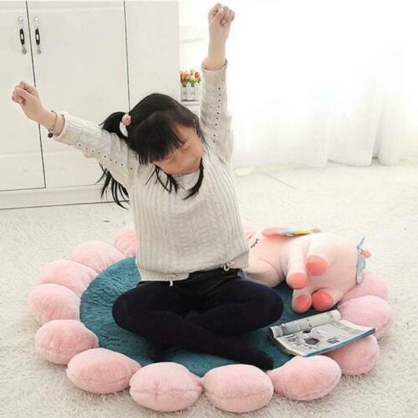 

bedroom plush flower shaped mat living floor room mat carpet decor 55cm sofa